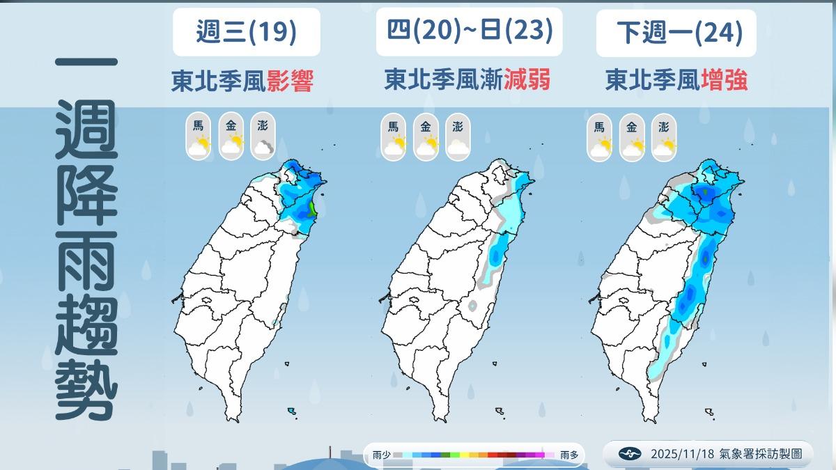 天氣/雨彈夜襲北台灣!北北基宜「大雨特報」 一路下到早上