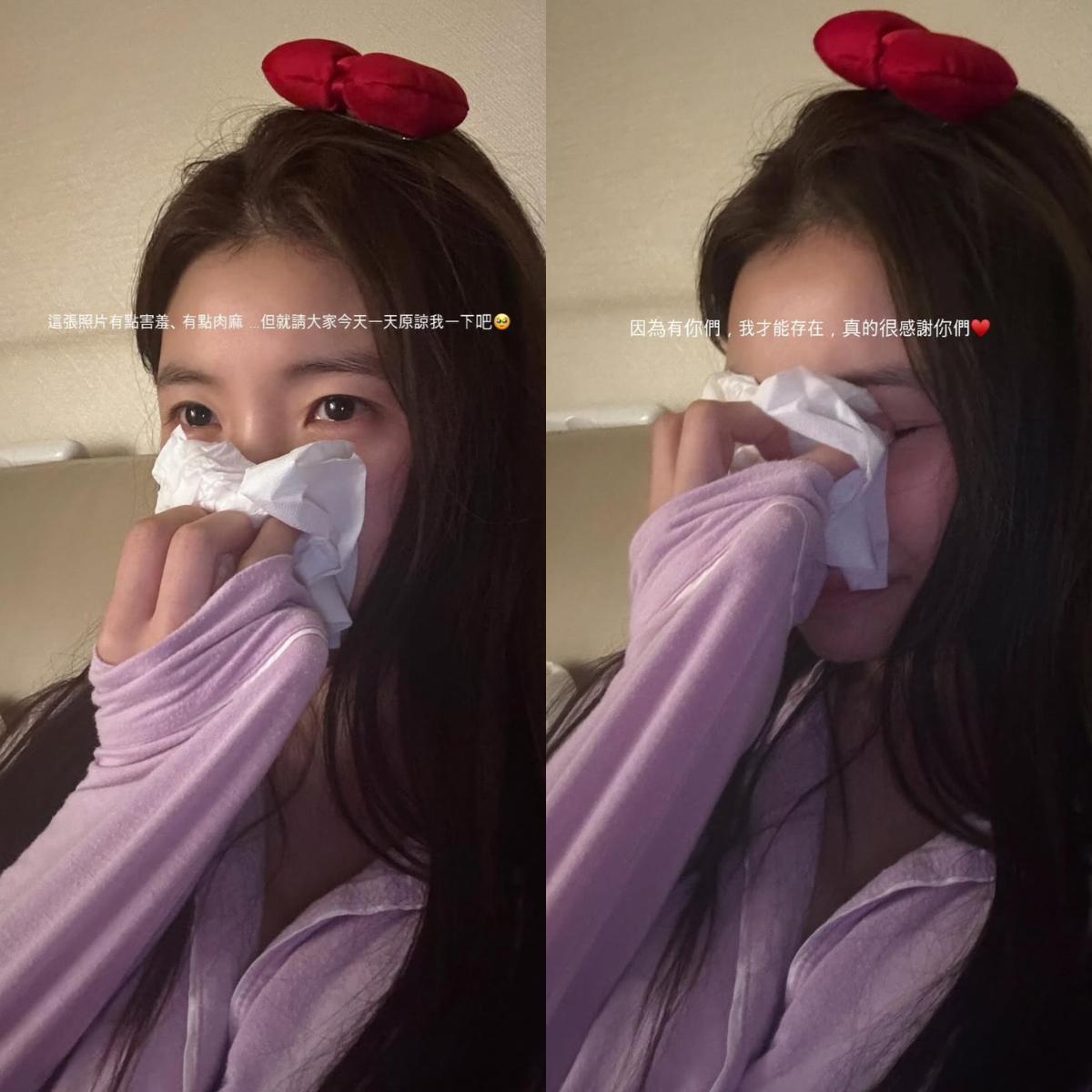 李多慧YT訂閱正式突破100萬,熱淚盈眶。(圖/翻攝自Threads@le_dahye)