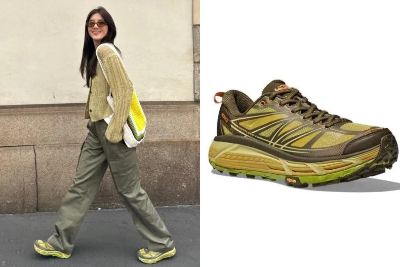 HOKA Mafate Speed 2越野鞋,將運動與時尚完美結合。(圖/翻攝自小紅書@吴千语Karena)