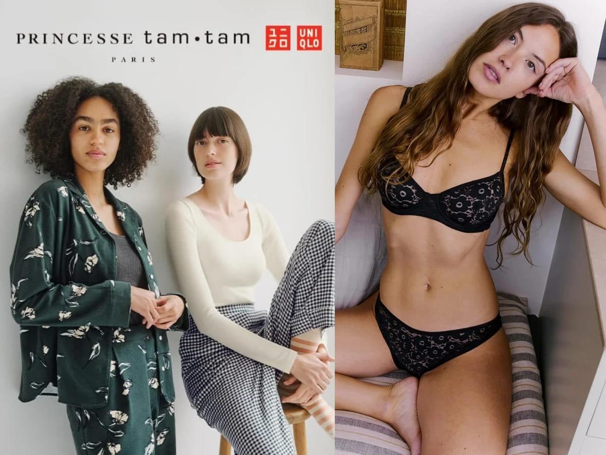 Princesse Tam Tam和Uniqlo合作,推出帶點慵懶法式風格的內衣與家居服。(圖/翻攝自Uniqlo官網)