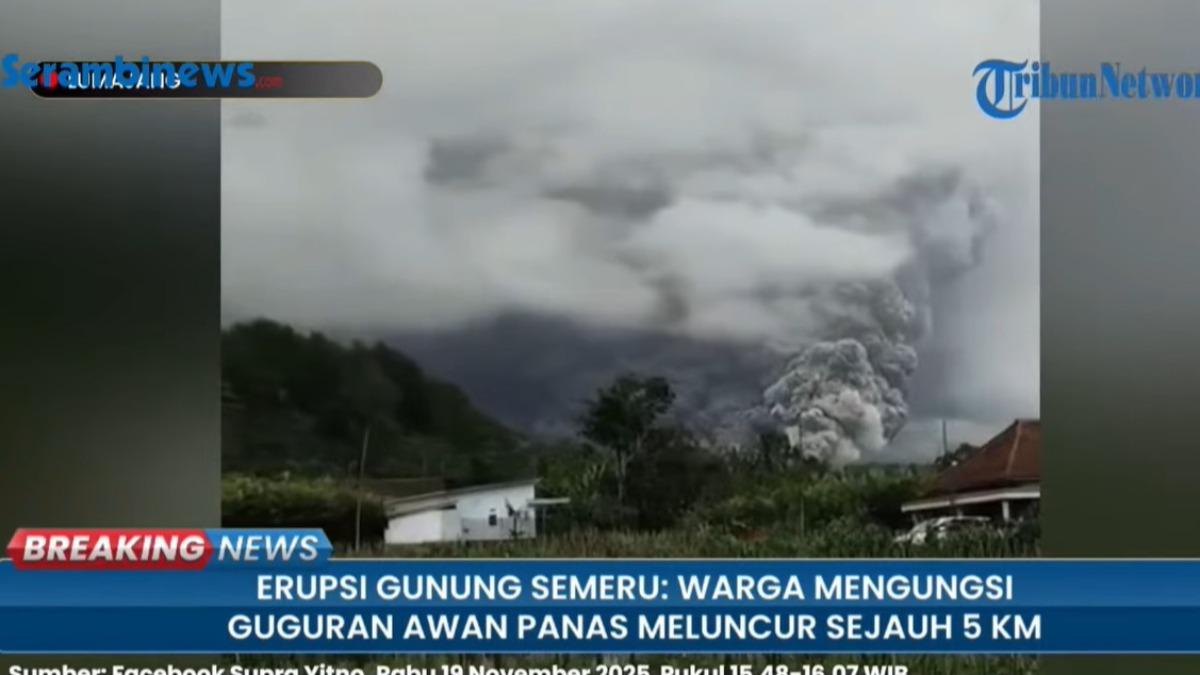 印尼塞梅魯火山噴發,日本氣象廳密切關注。(圖/畫面翻攝Serambinews)