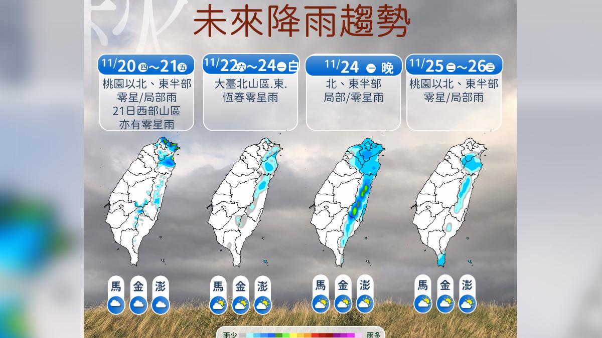 未來降雨趨勢。(圖/中央氣象署)