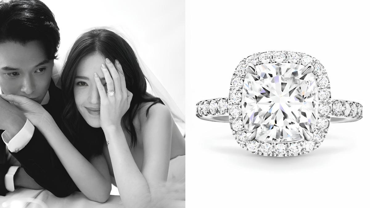 許瑋甯鑽戒是Harry Winston。(圖/翻攝自IG@nicolefeliciacouture、Harry Winston)