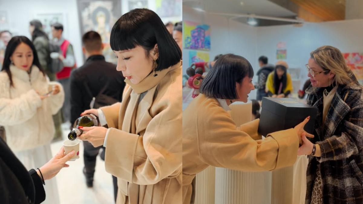 梁云菲受邀在當地藝廊展覽。(圖/翻攝自梁云菲IG)