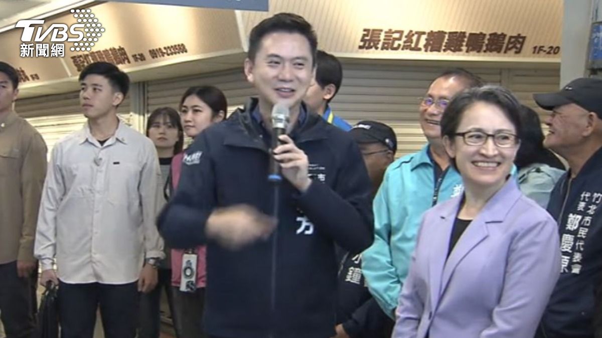 副總統蕭美琴與竹北市長鄭朝方。（圖／TVBS）