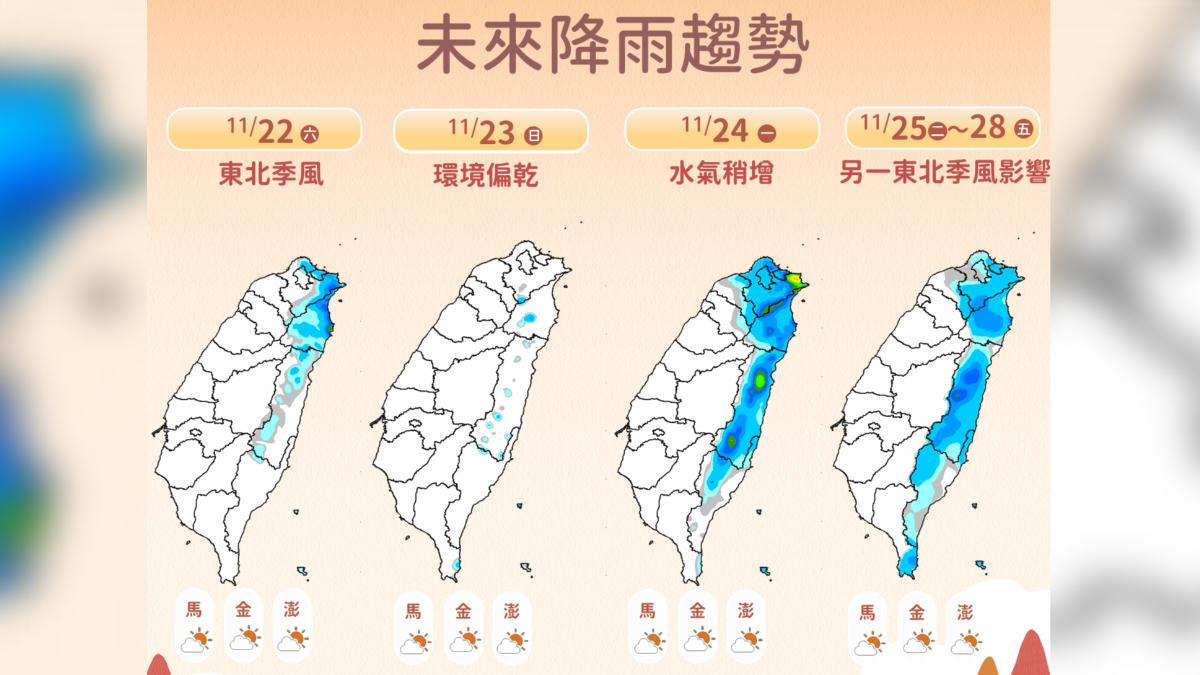 未來降雨趨勢。（圖／中央氣象署）