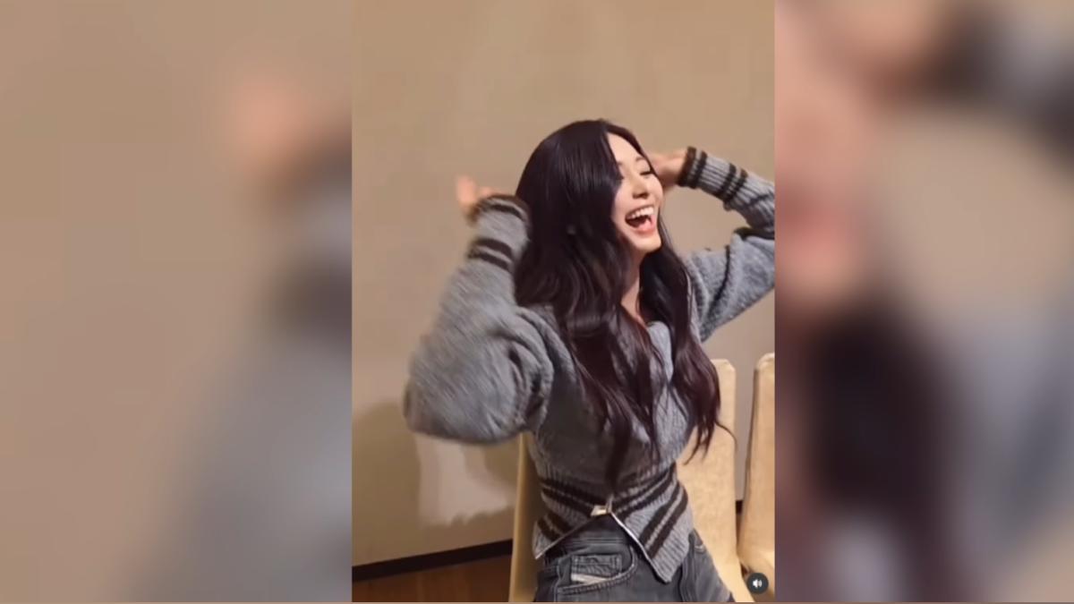 韓國女團TWICE台灣成員周子瑜終於回到家鄉高雄開演唱會,開心分享可愛的「貓頭鷹」舞蹈。(圖/翻攝IG_TWICE)