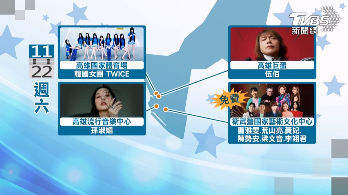 高雄這個週末(11/22)總共有四場演唱會進行,眾星雲集在高雄,把高鐵、捷運站擠得水洩不通。(圖/TVBS)