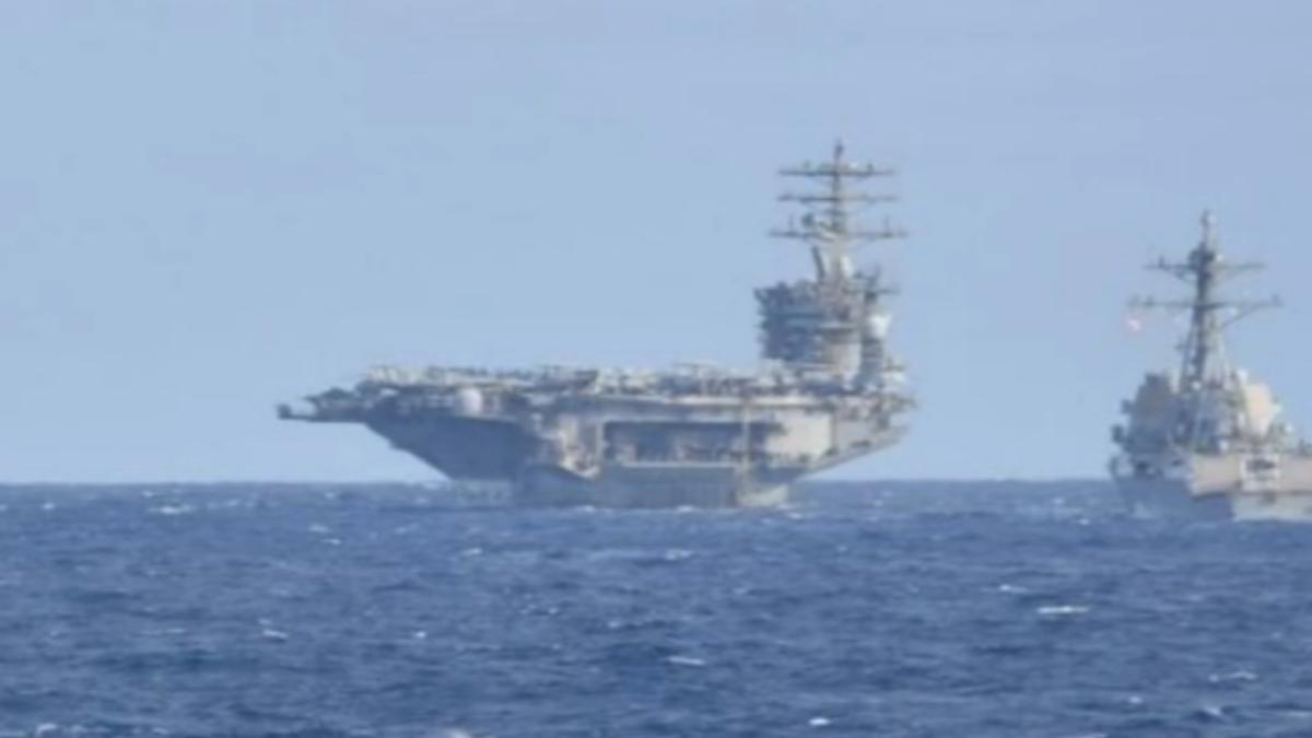 美航艦尼米茲號與日菲黃岩島周邊操演。（圖／菲律賓武裝部隊)
