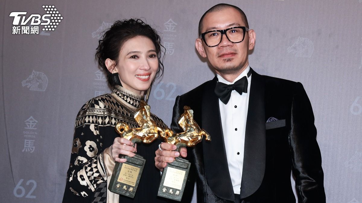 戴佩妮（左）、張吉安奪金馬獎。（圖／TVBS娛樂組）
