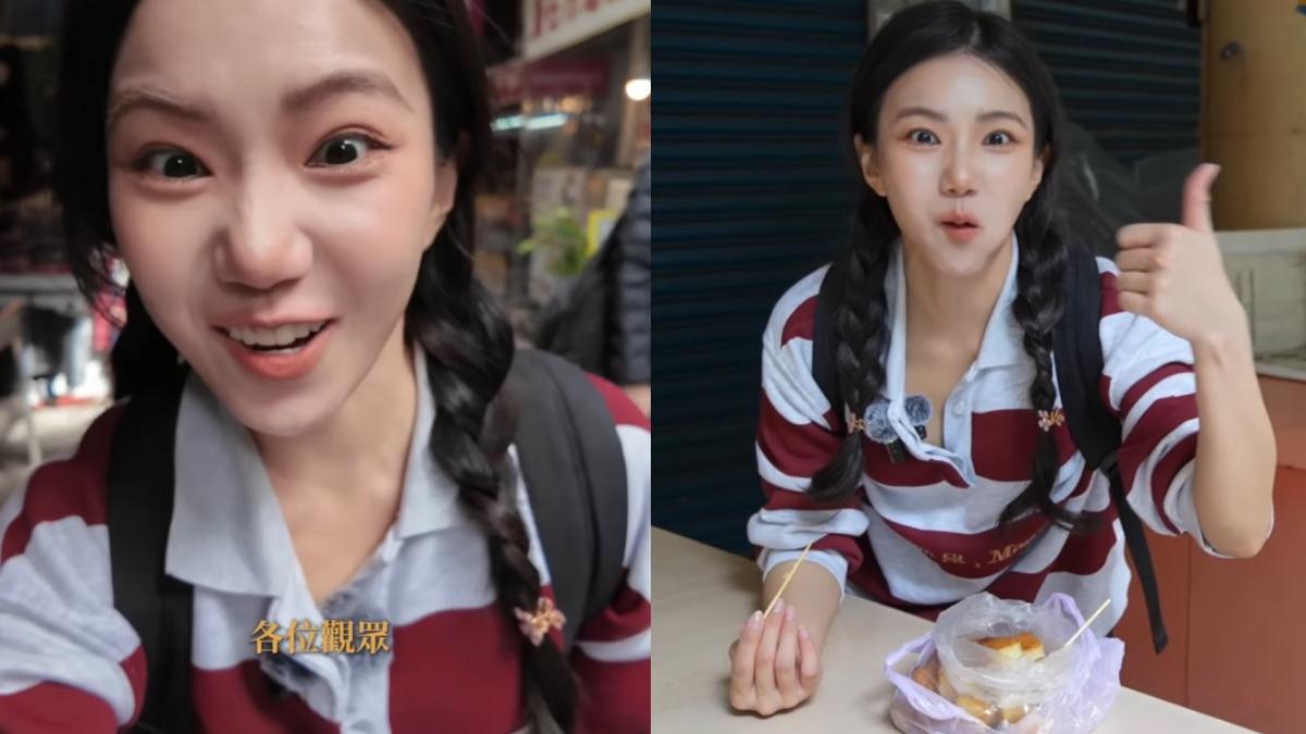 家寧深入市場，找尋心心念念的美食。（圖／翻攝自YouTube／秘月期POPOO）