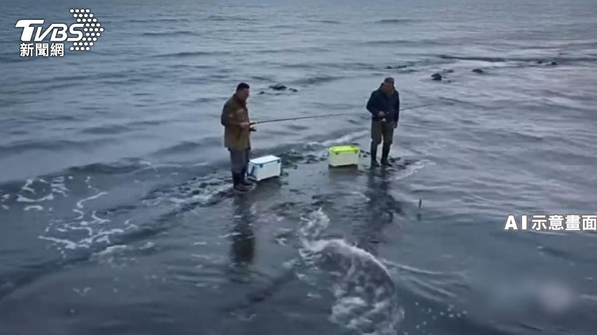 潮間帶釣魚藏危機！漲潮「暗溝」成命危關鍵。(圖／TVBS)  
