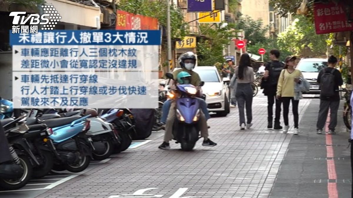 未禮讓行人罰單撤單率高。(圖/TVBS)