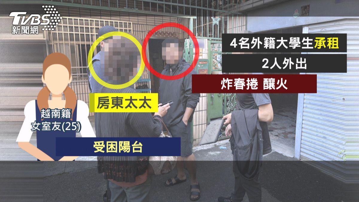 肇事的男大生事後承認：「我在炸東西，我關小火，我忘記了。」。(圖／TVBS)  
