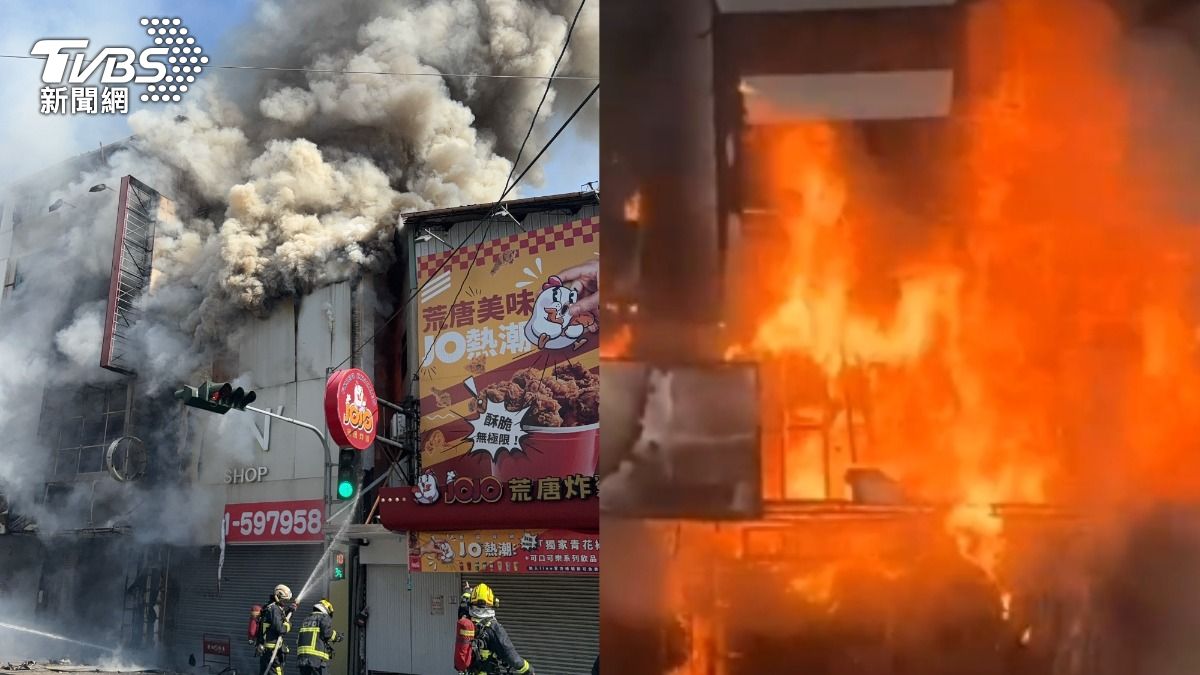 快訊/台中逢甲商圈火災!2店陷火海黑煙竄天 1男受困