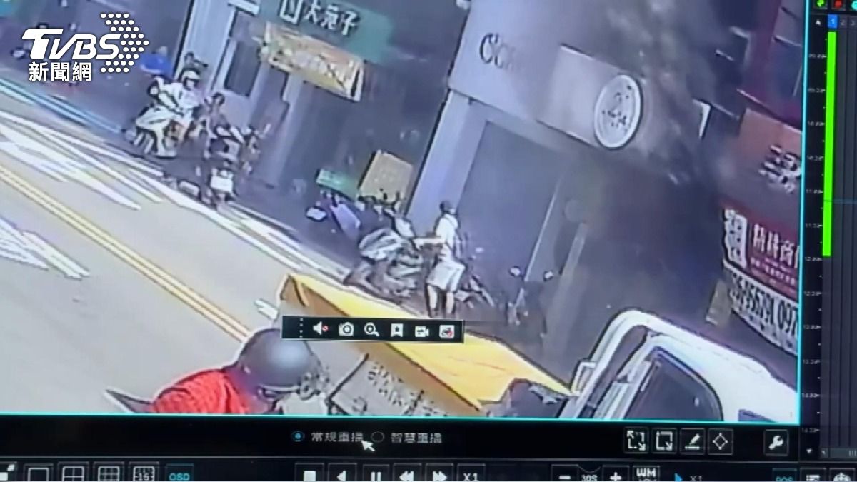 台中逢甲商圈火噬　碩二生三樓驚逃生。(圖／TVBS) 
