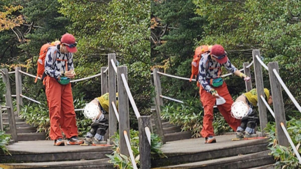 疑似有中國遊客在濟州島漢拏山步道公然拉屎。（圖／翻攝自漢拏山國立公園官網）