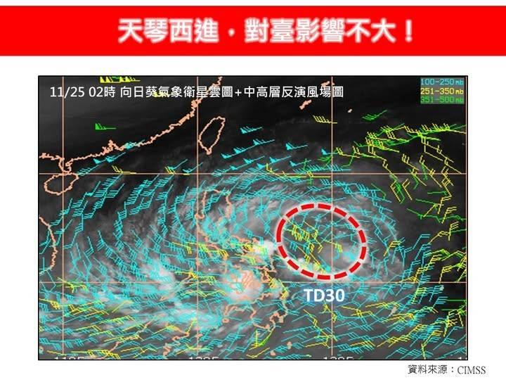 天琴颱風預估今日生成,對台灣無害。(圖/翻攝自林老師氣象站)