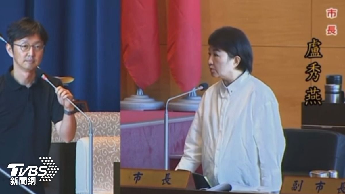 台中市長盧秀燕，在議會備詢時表示民代不應有「中國籍」。(圖/TVBS)