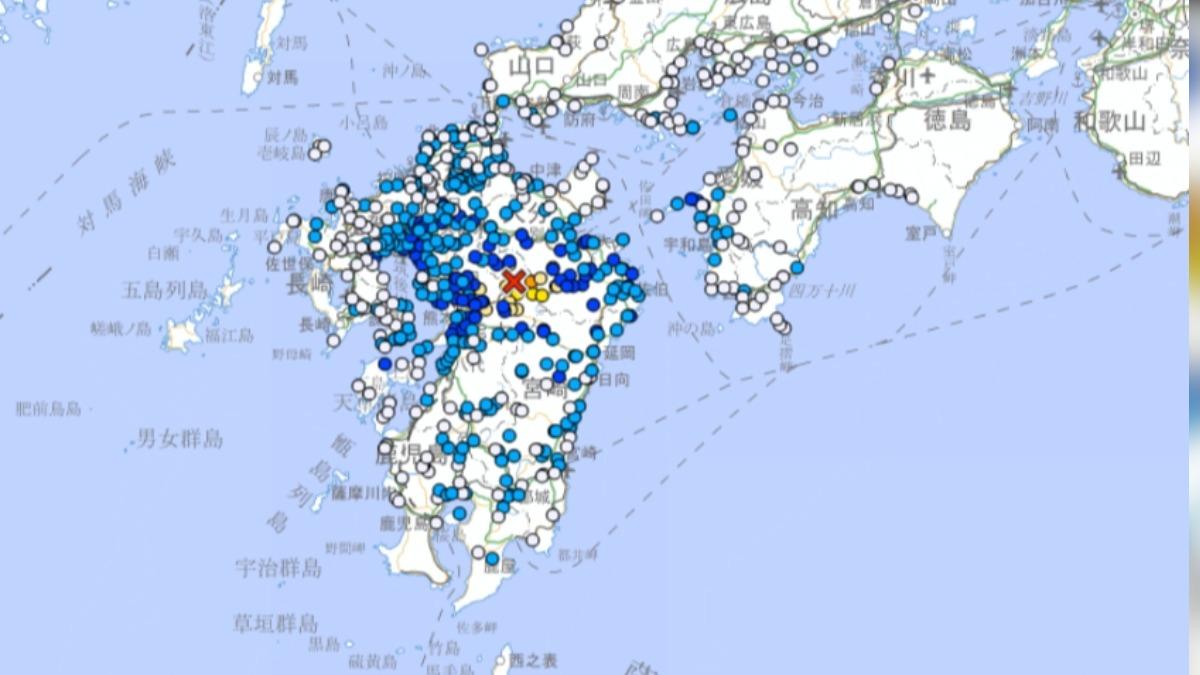 快訊/熊本又晃最大震度4 氣象廳:1周內恐有最大震度5地震