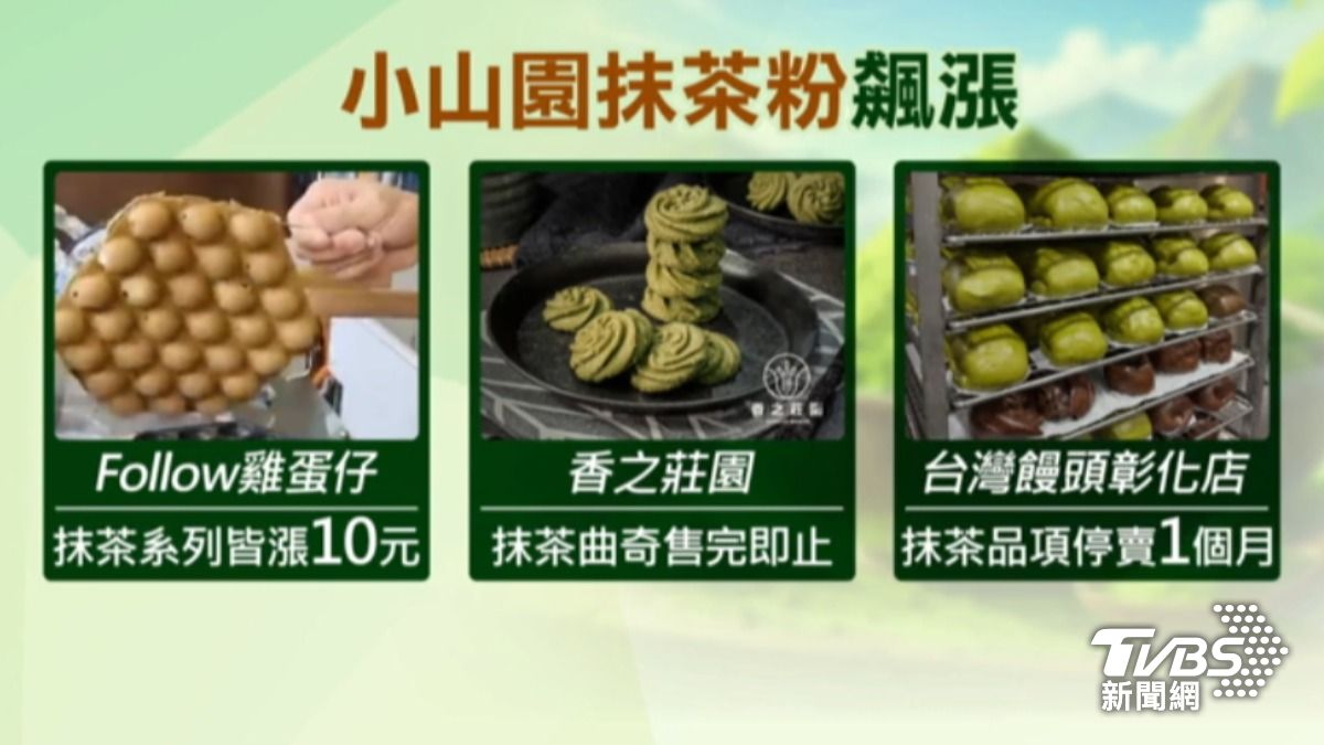日本抹茶粉掀起漲價潮,苦了台灣餐飲業者。(圖/TVBS)