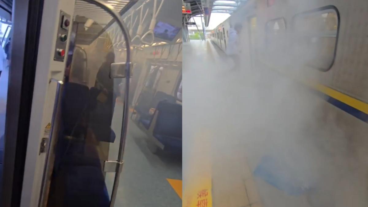 台鐵台中栗林站發生行動電源爆炸意外。(圖/網友授權提供)