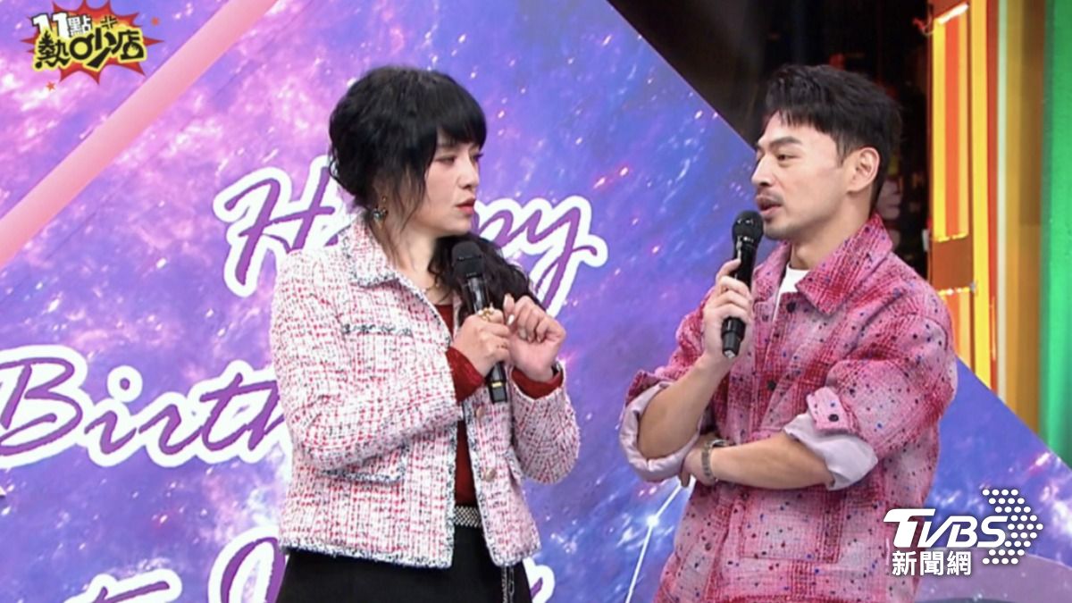 阿Ken（右）以冷笑話對著唐綺陽告白。圖／TVBS。(圖／TVBS)