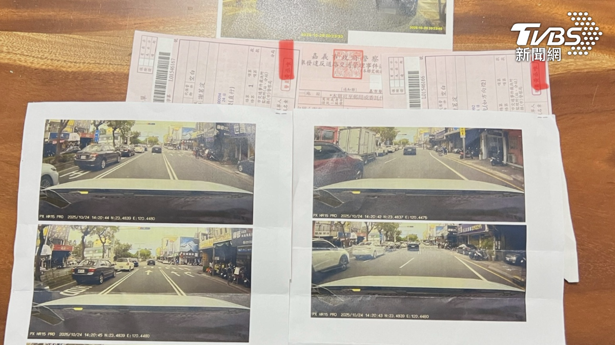 嘉義市林森西路與文化路口因有左轉專用車道,許多直行汽車忽略打方向燈的重要性。有民眾謝先生因此被罰1200元(圖/TVBS)