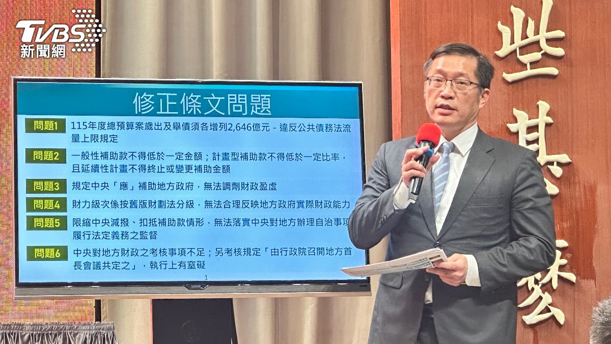 財政部國庫署長陳柏誠指出《財劃法》的6大問題。(圖/潘袁詩羽攝)