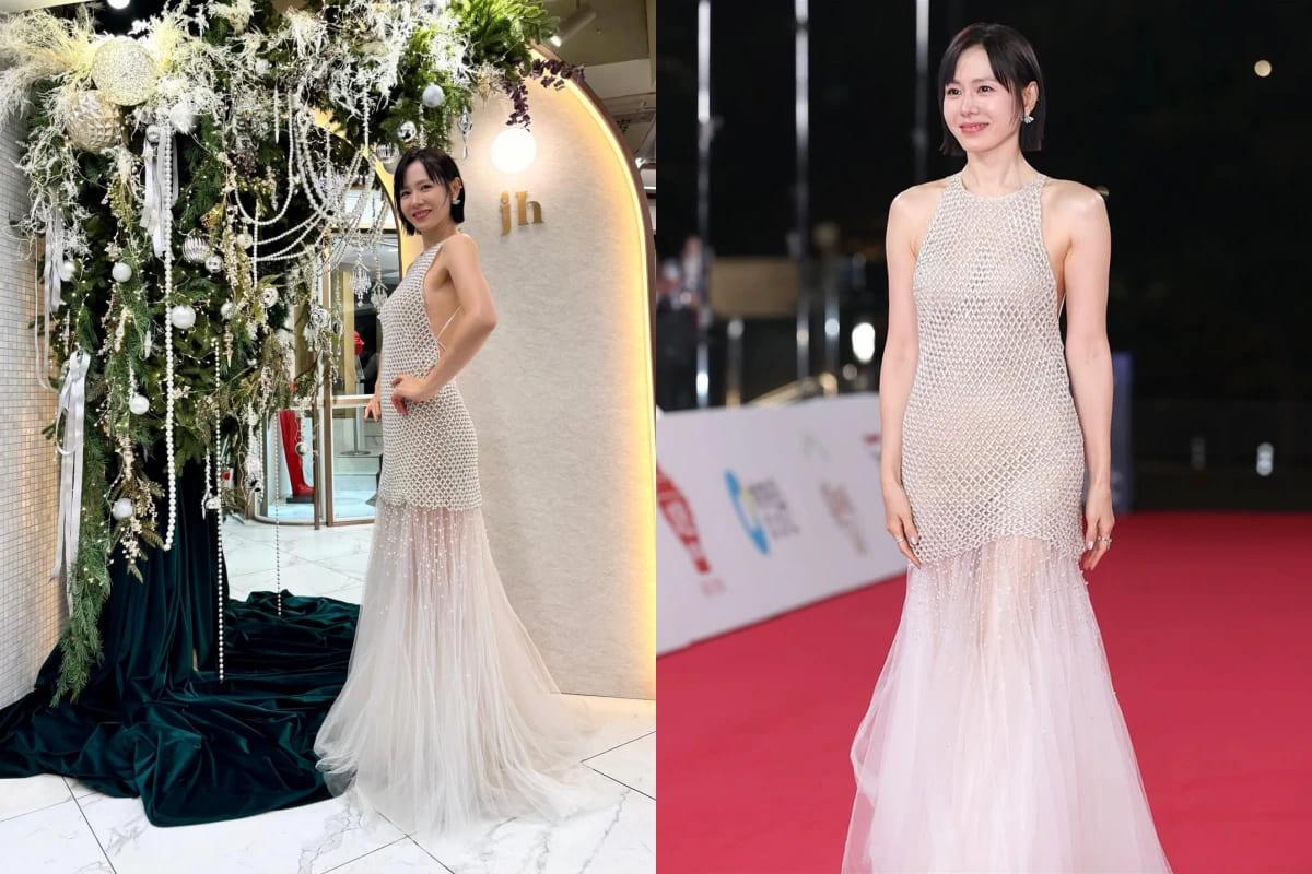 孫藝珍少見以短髮亮相。(圖/翻攝自IG@yejinhand、@soyoobridal_official)