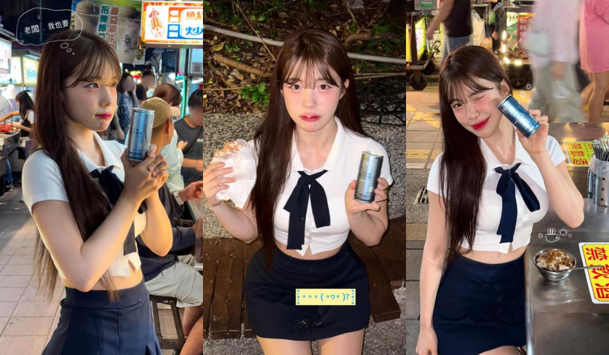 李多慧在寧夏夜市吃各種小吃。(圖/le_dahye李多慧IG)