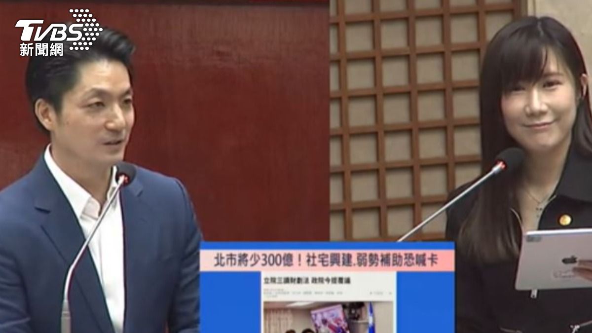 台北市長蔣萬安與台北市議員柳采葳。(圖/TVBS)