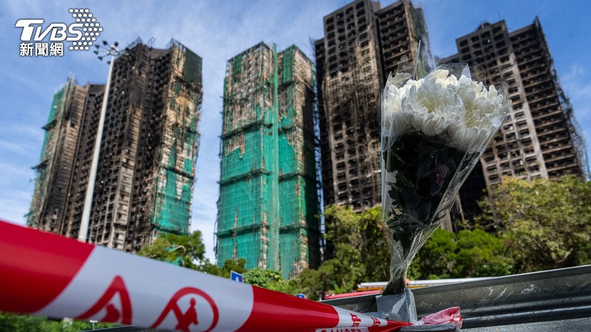 香港宏福苑大火邁入第三天。（圖／達志影像美聯社）