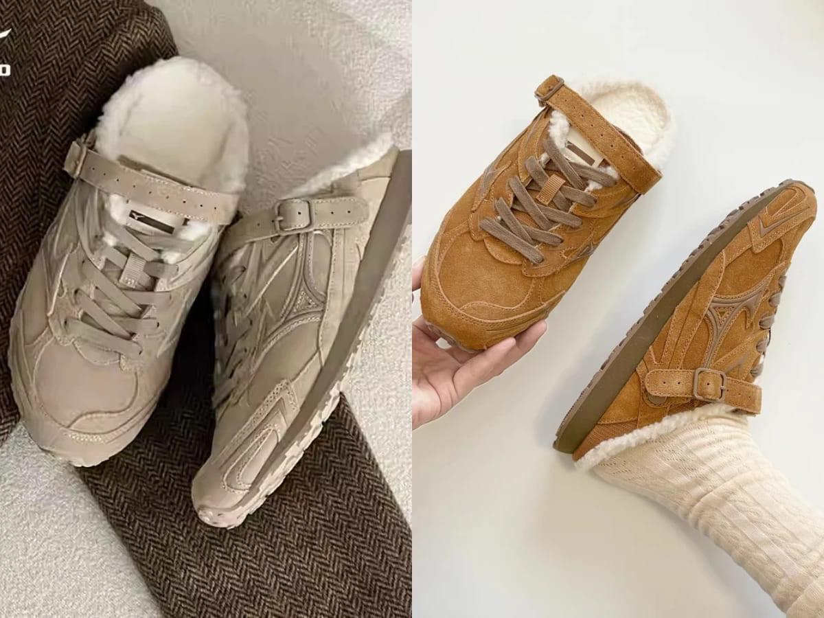 Mizuno 推出的 LG 60S SLIPPER 是今年話題度極高的毛毛勃肯鞋。(圖/翻攝自Mizuno官網)