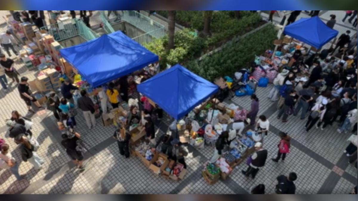 香港宏福苑大火,愛心湧入,但居然有人假冒災民領物資。(圖/香港TVB)