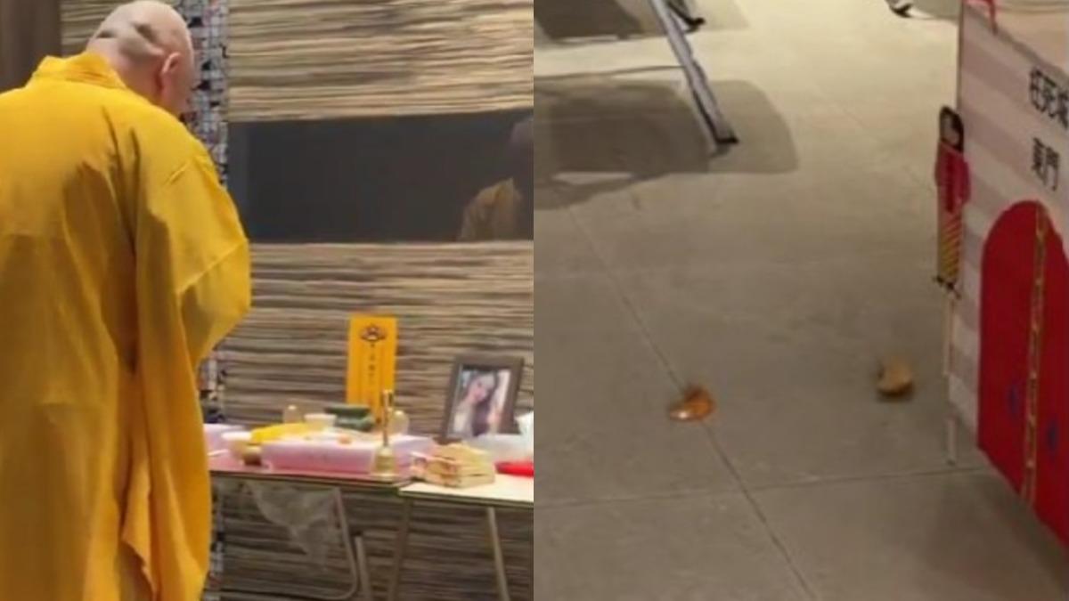 網友拍到法師替謝侑芯進行招魂法會。(圖/翻攝自william19900403 IG)