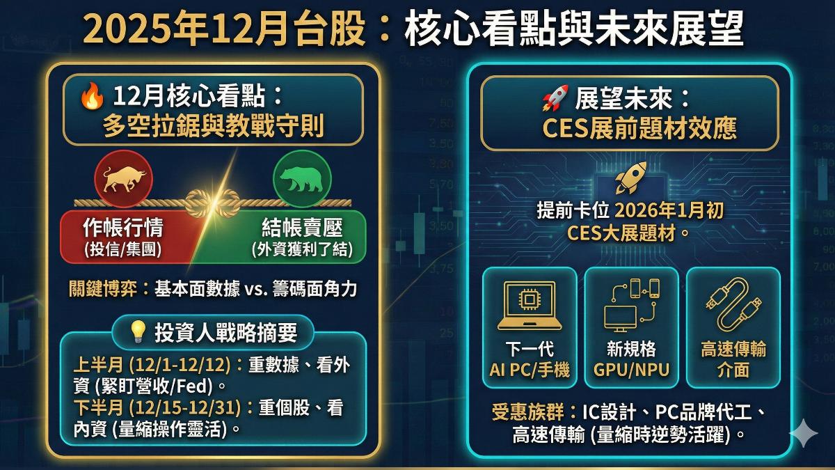 12月台股核心看點與未來展望。(圖/AI生成)