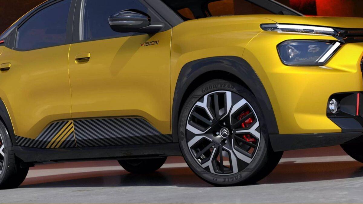 Citroen Basalt Vision採用雙色調的18吋運動化鋁圈、紅色卡鉗,營造更強烈的制動性能視覺效果。(圖/Citroen提供)