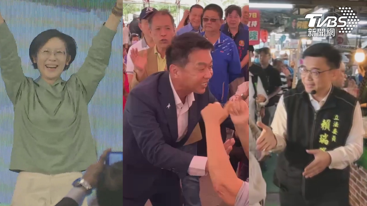 綠營其他3人則是各自努力,這週末都以中小型活動為主,持續拚場、拚人氣(圖/TVBS)