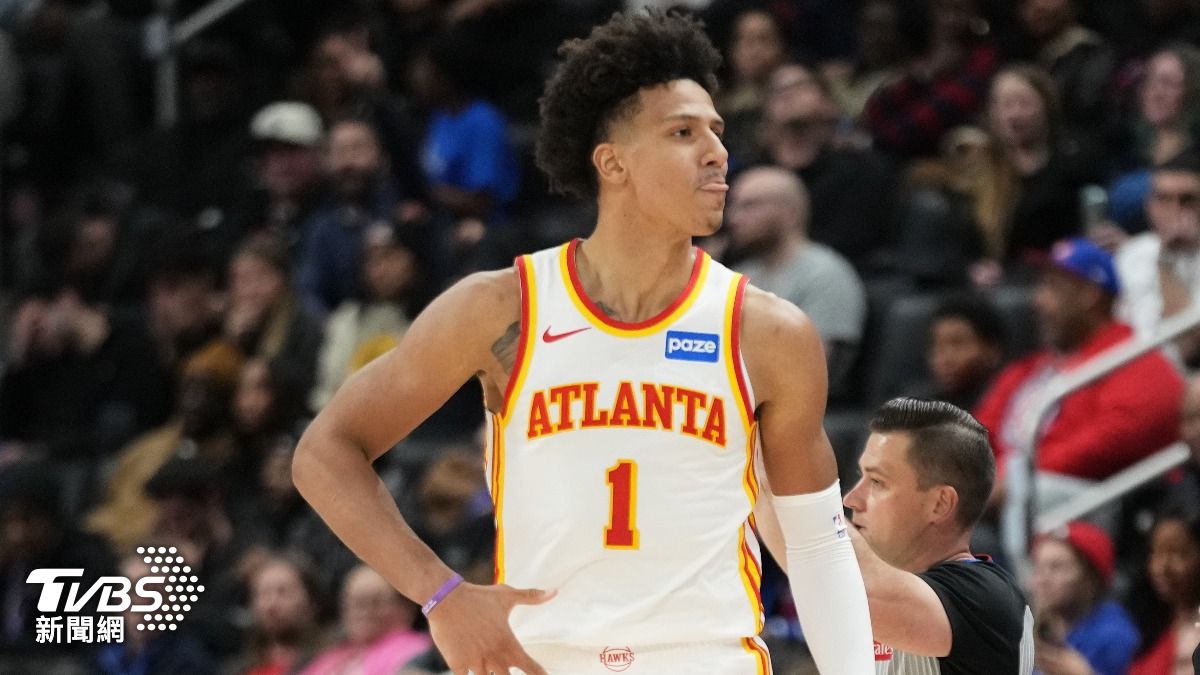 老鷹前鋒 Jalen Johnson 下半場轟進 25 分,不過仍無緣帶隊獲勝。(圖/達志影像美聯社)
