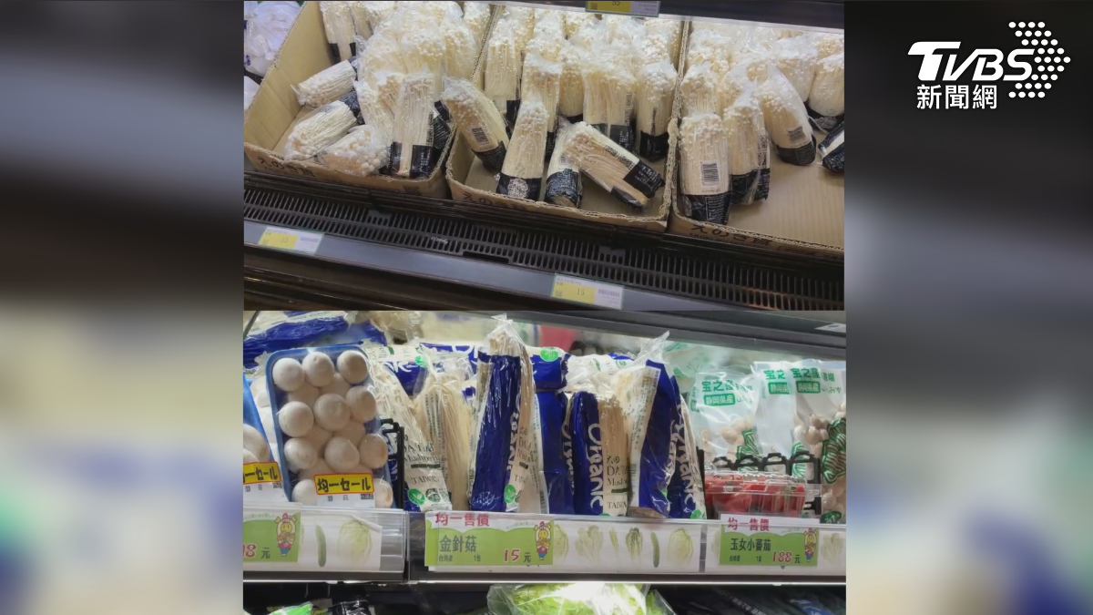 超市一包金針菇售價15元,奶油則是75元到百元不等,不過燒肉店一份奶油金針菇,定價109元,比海鮮還要更貴(圖/TVBS)