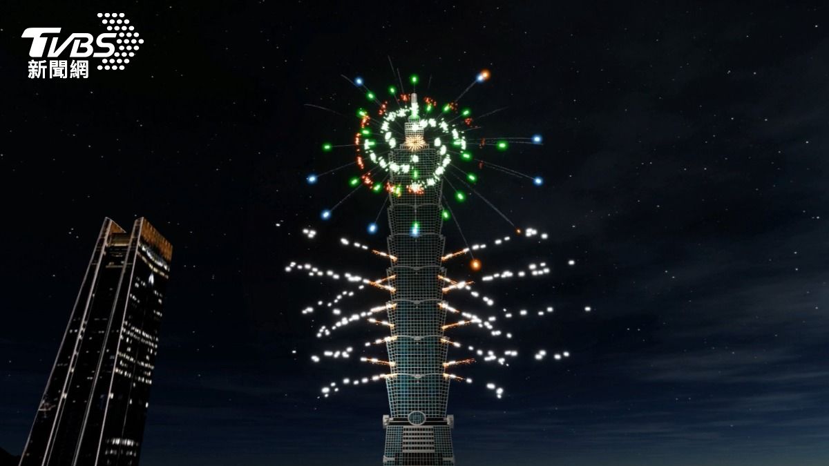 今年跨年煙火的精華版模擬動畫。(圖/台北101提供)