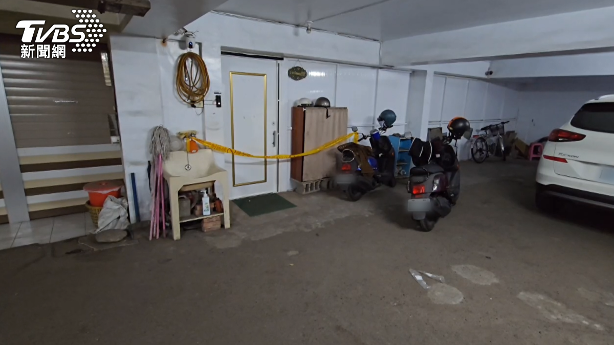 嫌犯殺妻後試圖逃逸，從地下室要逃到外面，最後在住家後方的墓園被逮個正著。（圖／TVBS）