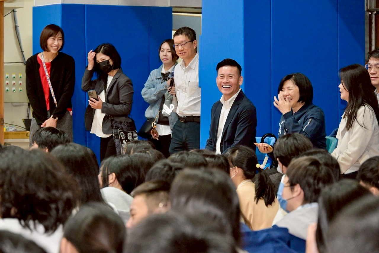 圖說:議長戴錫欽攜手金融與教育界走入介壽國中，強化校園反詐教育防線