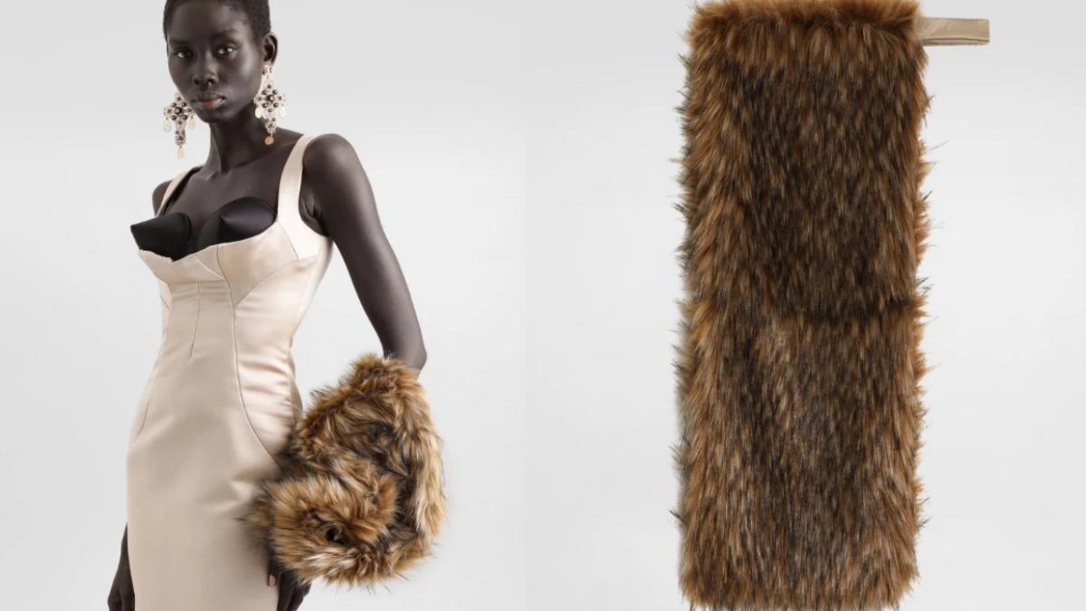 這款 Faux Fur Muff 以蓬鬆仿皮草打造，帶有濃厚 50 年代風情。（圖／Dolce & Gabbana官網）