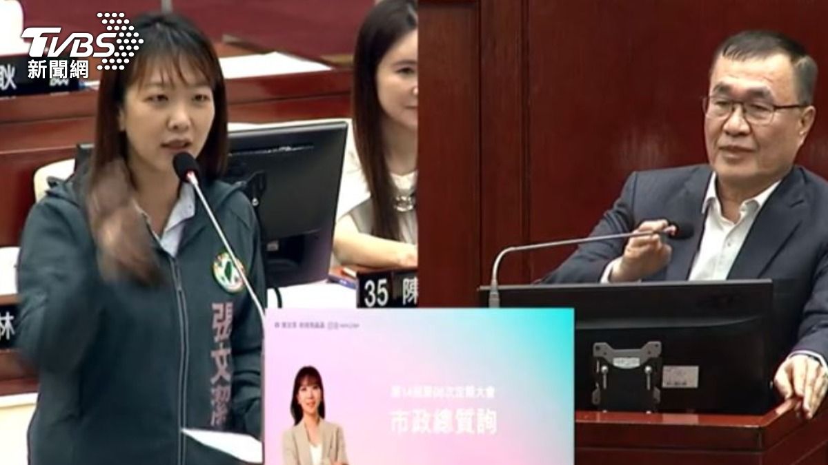民進黨台北市議員張文潔與台北市副市長李四川。（圖／TVBS）