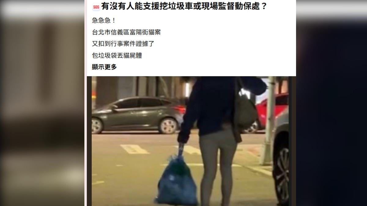 信義區婦人當街棄貓屍惹眾怒 動保處曝不當飼養慣犯