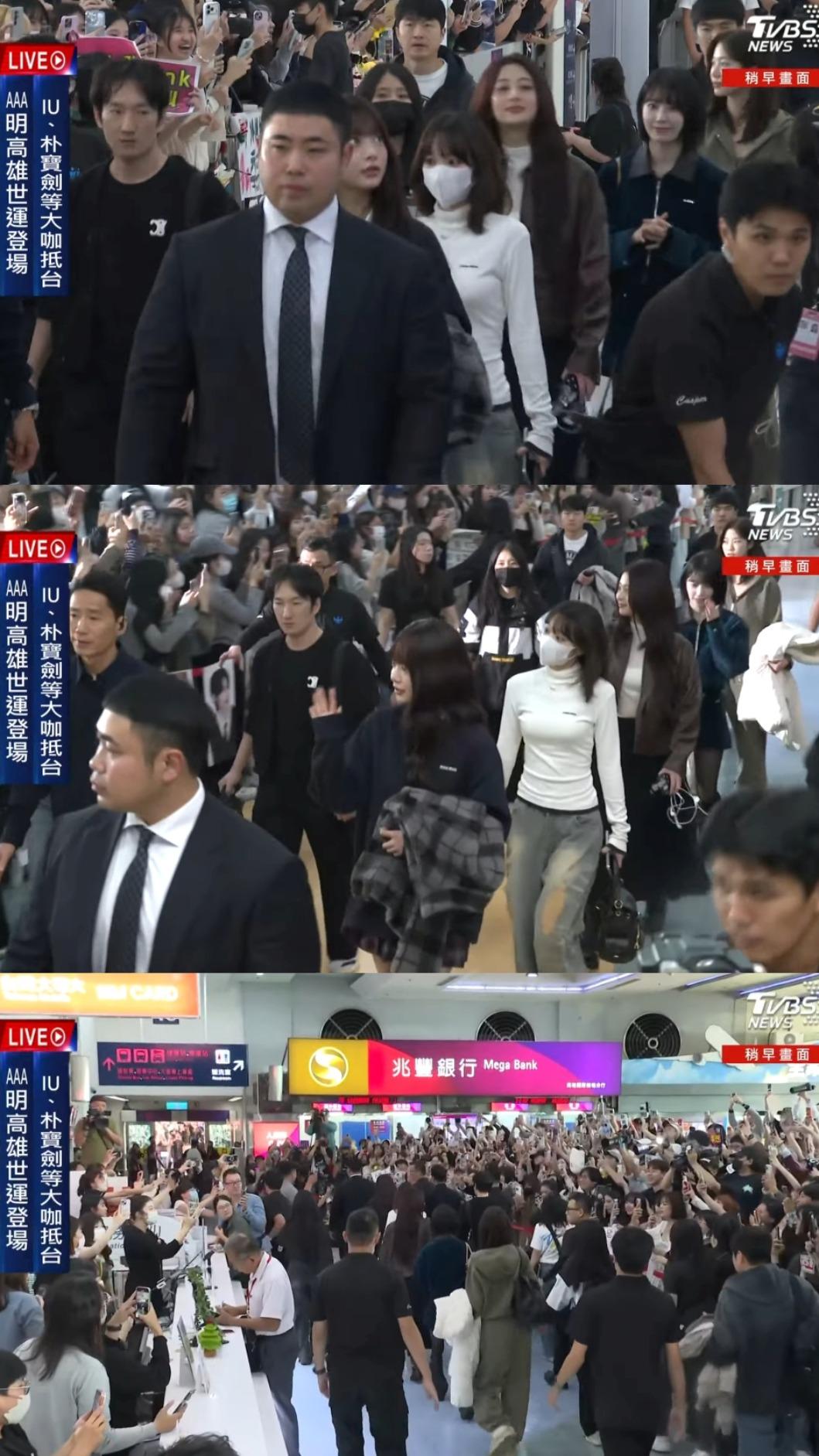 LE SSERAFIM成員大方與現場粉絲揮手互動。(圖/TVBS)
