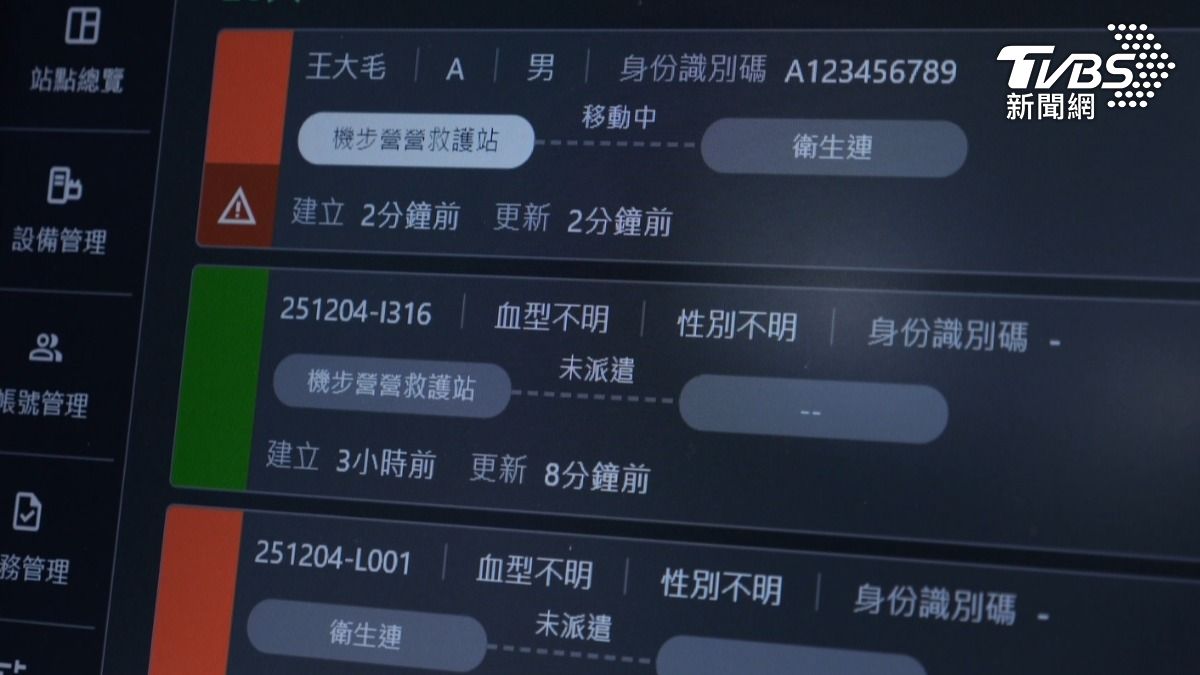 傷兵的資訊建立於電子傷票後，將同步至雲端後台，指揮所與醫療單位都能同步掌握狀況。(圖／TVBS)