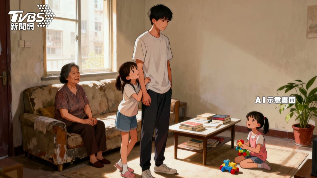劉姓大學生來自單親家庭，父親已過世，由母親獨自扶養他和兩個妹妹。(圖／AI示意圖)